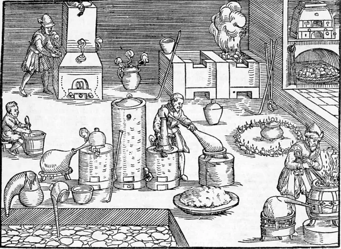 Framed Print : Alchemy, Distillation, 1580 Framed Print : Alchemy, Distillation, 1580