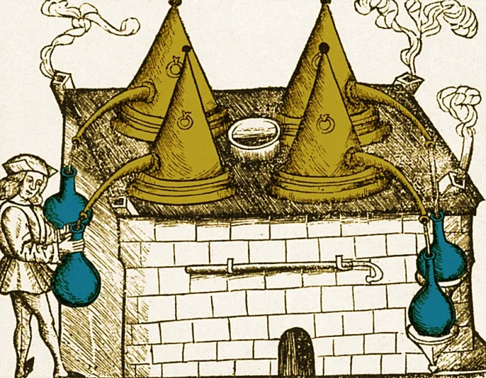 Framed Print : Alchemy, Distillation Furnace, 16th Century Framed Print : Alchemy, Distillation Furnace, 16th Century