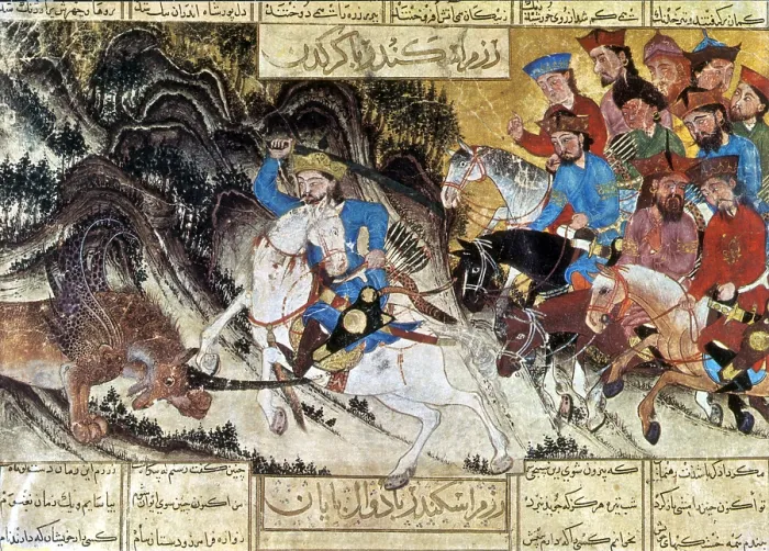 Framed Print : Alexander Fights Habash Monster Framed Print : Alexander Fights Habash Monster