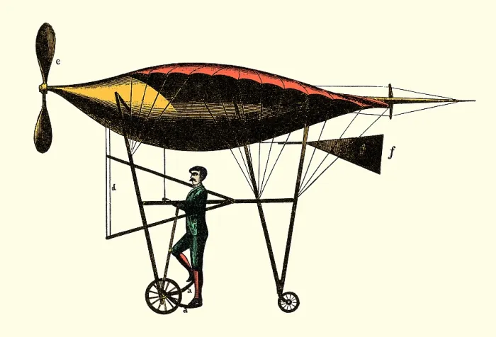 Framed Print : Alexandre Goupil, Flying Machine, 1883