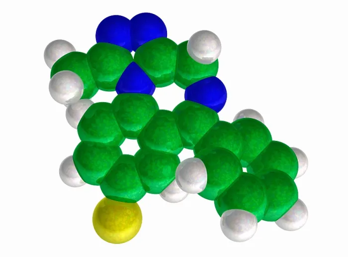 Framed Print : Alprazolam, Molecular Model Framed Print : Alprazolam, Molecular Model