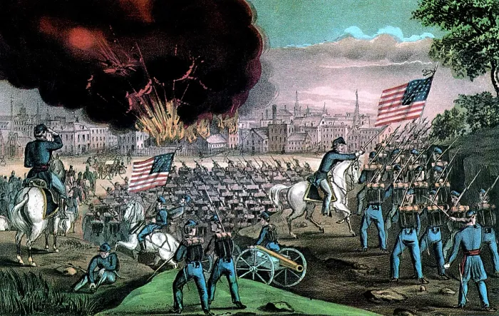 Framed Print : American Civil War, Capture of Atlanta, 1864 Framed Print : American Civil War, Capture of Atlanta, 1864