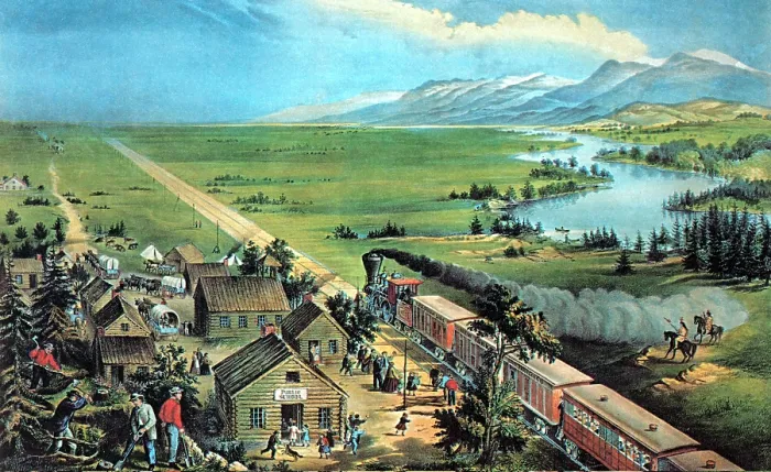 Framed Print : American Transcontinental Railroad, 19th Century Framed Print : American Transcontinental Railroad, 19th Century