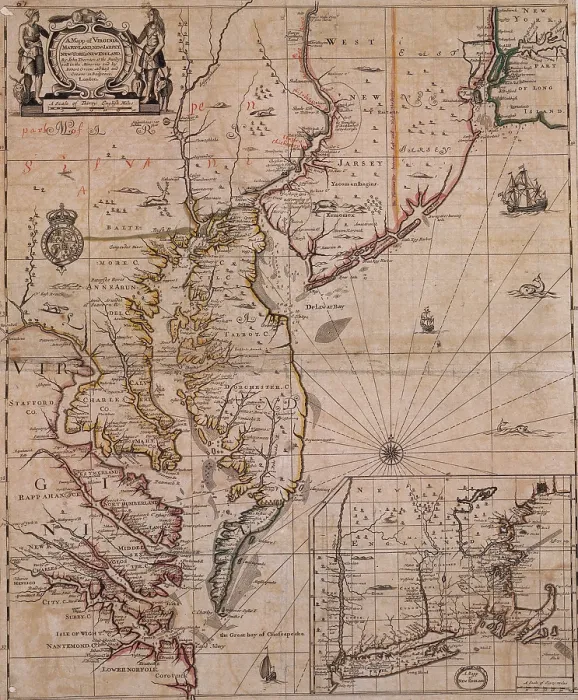 Framed Print : America's East Coast, 1679 Framed Print : America's East Coast, 1679
