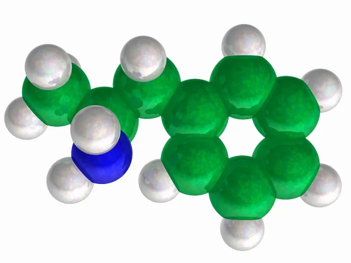 Framed Print : Amphetamine, Molecular Model Framed Print : Amphetamine, Molecular Model