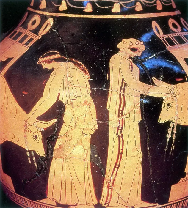 Framed Print : Ancient Greek Preparation of Sacrificial Beasts