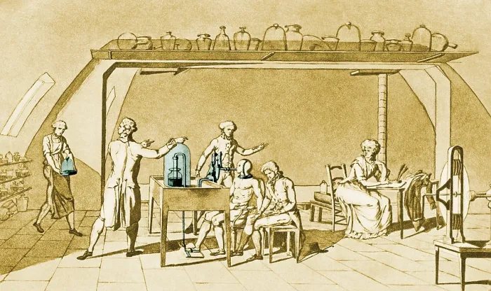 Framed Print : Antoine Lavoisier, Respiration Experiment Framed Print : Antoine Lavoisier, Respiration Experiment