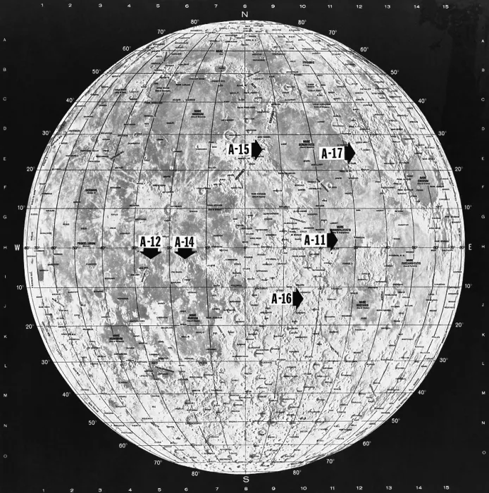Framed Print : Apollo Landing Sites Framed Print : Apollo Landing Sites