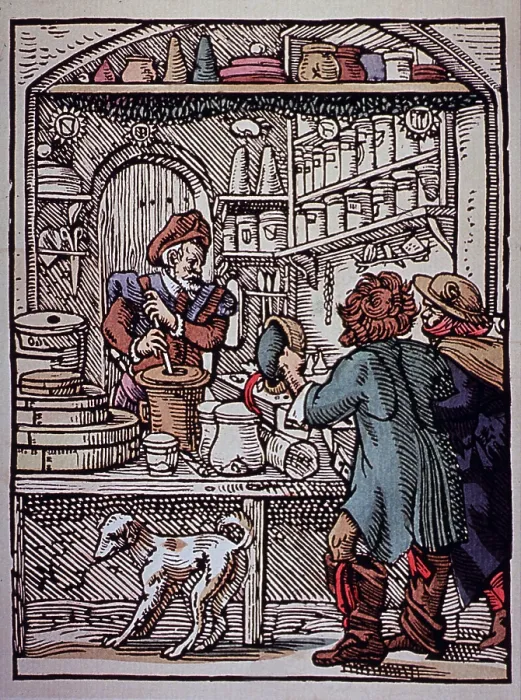 Framed Print : Apothecary, 16th Century Framed Print : Apothecary, 16th Century
