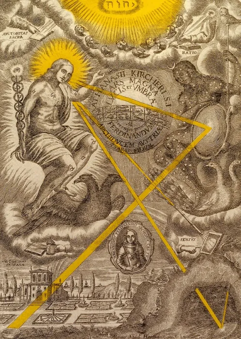 Framed Print : Ars Magna Lucis, Threefold Universe, 1646 Framed Print : Ars Magna Lucis, Threefold Universe, 1646
