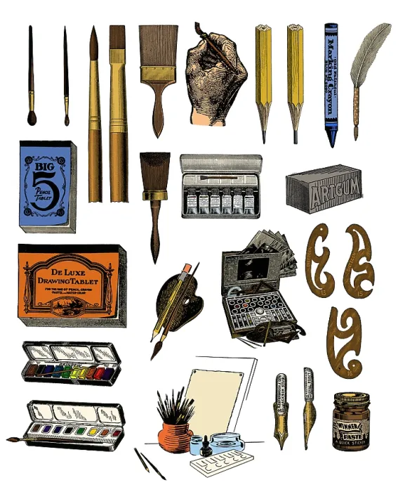 Framed Print : Artist Materials Framed Print : Artist Materials