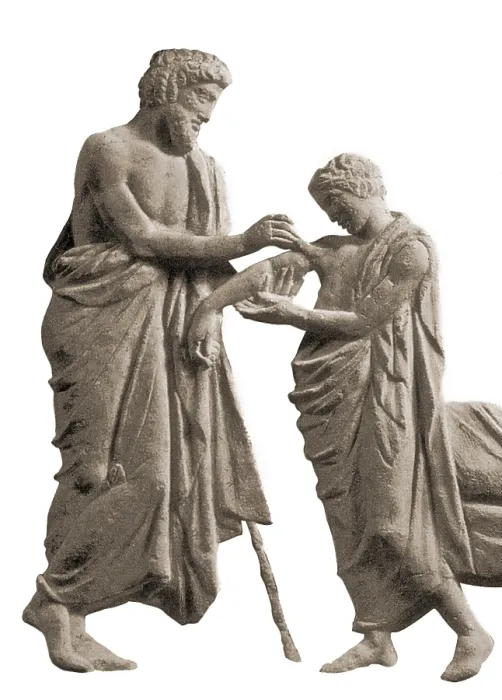 Framed Print : Ascelpius Tending Ancient Greek Patient Framed Print : Ascelpius Tending Ancient Greek Patient