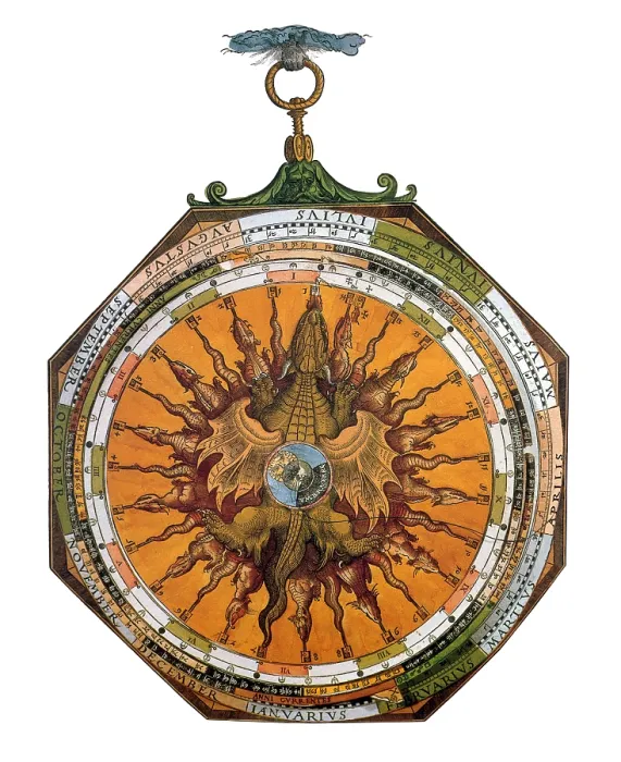 Framed Print : Astronomicum Caesareum, Dragon Centerpiece, 1540 Framed Print : Astronomicum Caesareum, Dragon Centerpiece, 1540