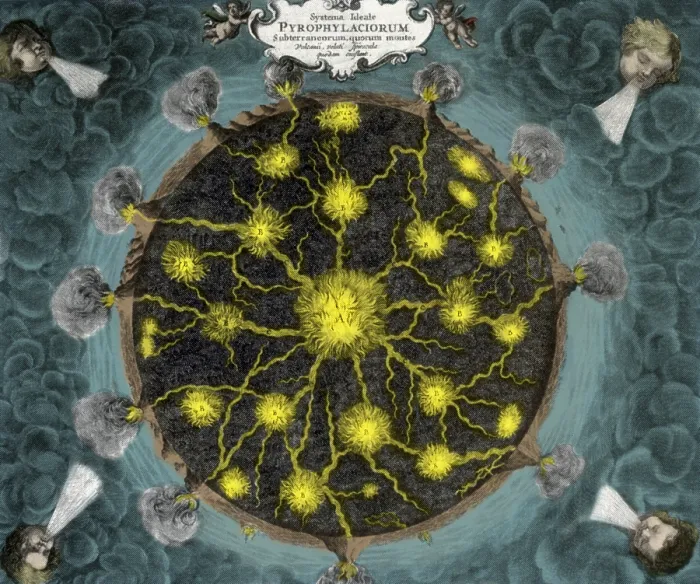 Framed Print : Athanasius Kircher, Volcanoes, 1664 Framed Print : Athanasius Kircher, Volcanoes, 1664