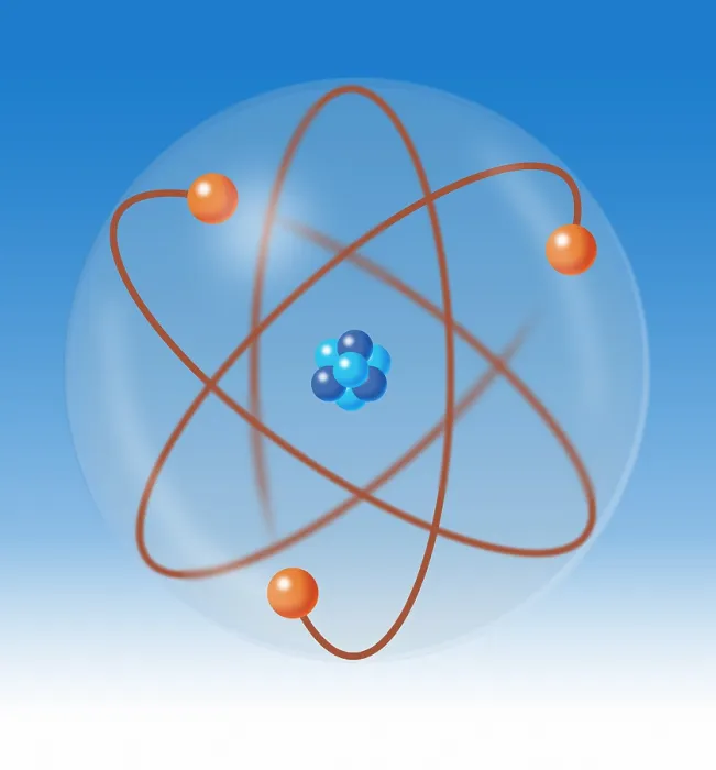 Framed Print : Atomic Model, Illustration