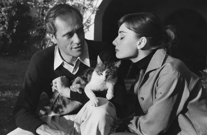 Framed Print : Audrey Hepburn and Mel Ferrer, 1955