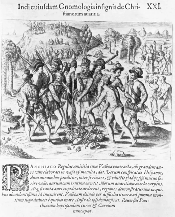 Framed Print : Balboa, Spanish Conquistador, with the Indians Framed Print : Balboa, Spanish Conquistador, with the Indians