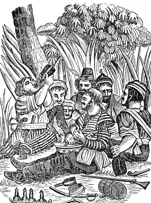 Framed Print : Bartholmew Roberts and Crew Drinking Rum, 18th Century Framed Print : Bartholmew Roberts and Crew Drinking Rum, 18th Century