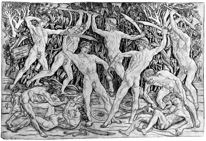 Framed Print : Battle of the Nudes, 15th Century