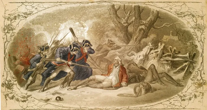 Framed Print : Battle of Princeton, Mercer Wounded, 1777 Framed Print : Battle of Princeton, Mercer Wounded, 1777
