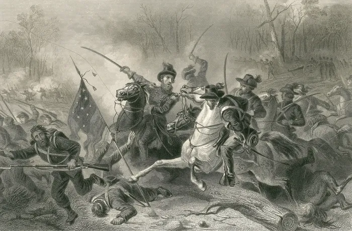 Framed Print : Battle of Shiloh, Charge of General Grant, 1862 Framed Print : Battle of Shiloh, Charge of General Grant, 1862