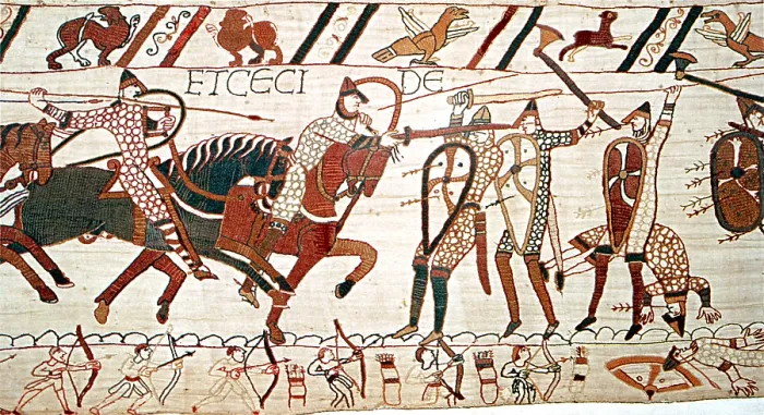 Framed Print : Bayeux Tapestry, Battle of Hastings Framed Print : Bayeux Tapestry, Battle of Hastings