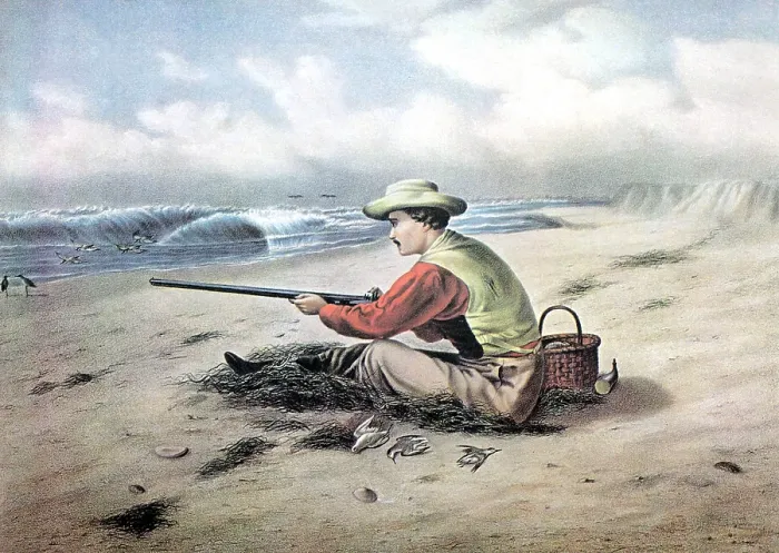 Framed Print : Beach Snipe Shooting, 1869