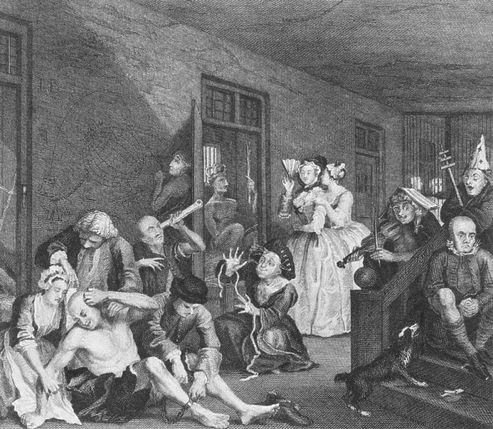 Framed Print : 'Bedlam' by William Hogarth, 1735