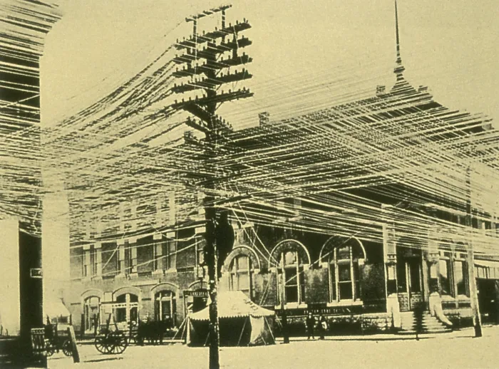 Framed Print : Bell Telephone System Wires, 1900 Framed Print : Bell Telephone System Wires, 1900