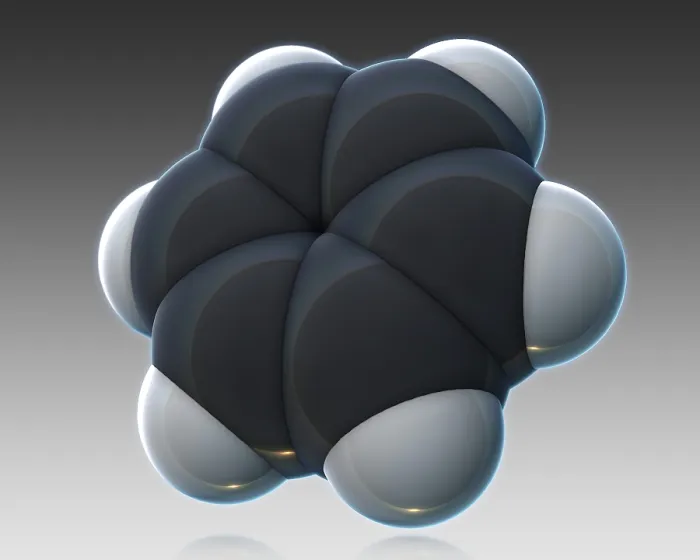 Framed Print : Benzene, Molecular Model Framed Print : Benzene, Molecular Model