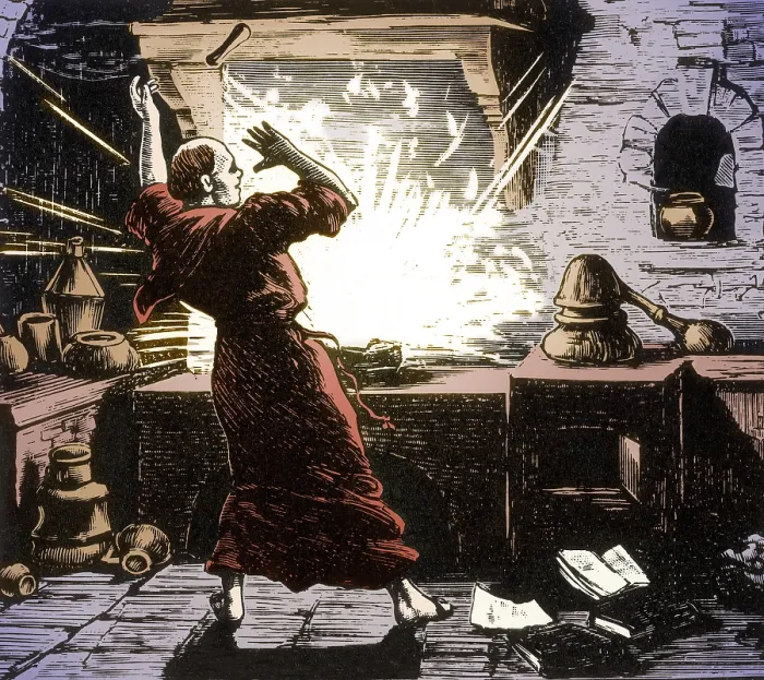 Framed Print : Berthold Schwarz, German Alchemist Framed Print : Berthold Schwarz, German Alchemist