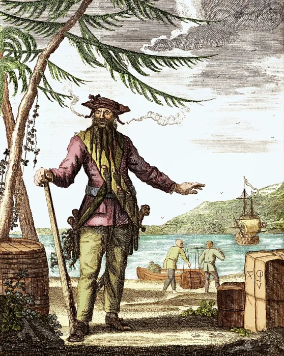 Framed Print : Blackbeard or Edward Teach, English Pirate Framed Print : Blackbeard or Edward Teach, English Pirate