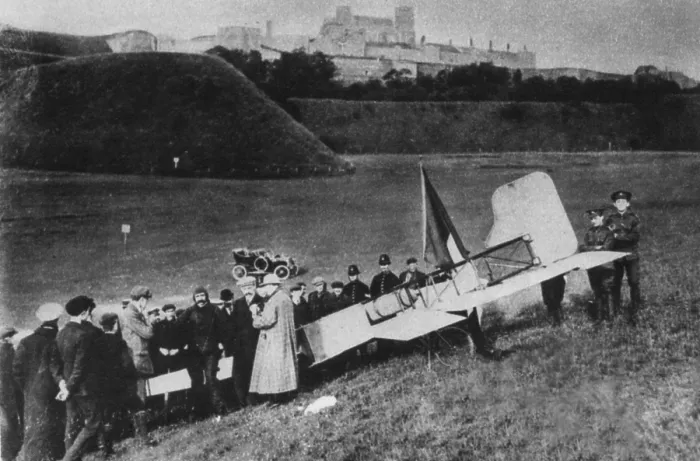 Framed Print : Bleriot Lands In England, 1909 Framed Print : Bleriot Lands In England, 1909
