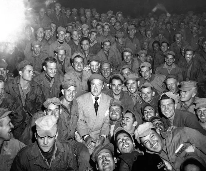 Framed Print : Bob Hope Entertains Troops in Korea, 1950 Framed Print : Bob Hope Entertains Troops in Korea, 1950