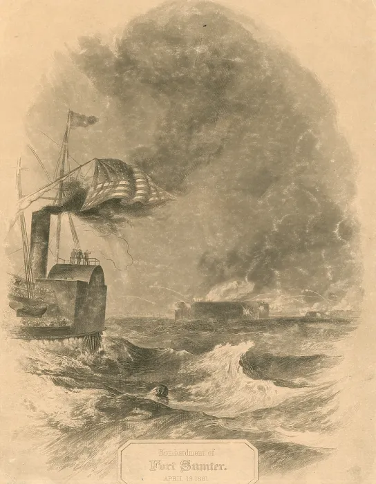 Framed Print : Bombardment of Fort Sumter, Charleston, 1861