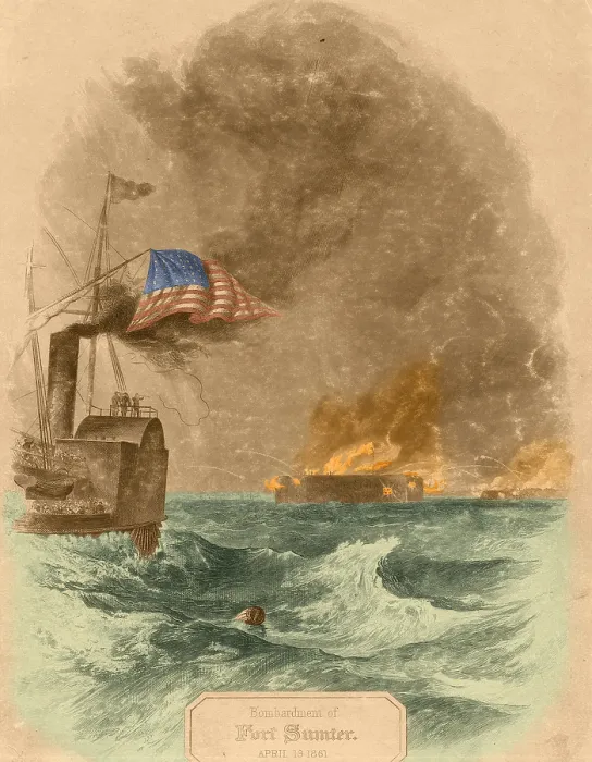 Framed Print : Bombardment of Fort Sumter, Charleston, 1861