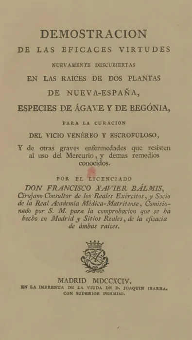 Framed Print : Botanical remedies described by Francisco Javier Balmis