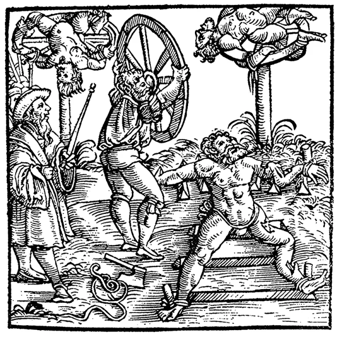 Framed Print : The Breaking Wheel, 1548 Framed Print : The Breaking Wheel, 1548