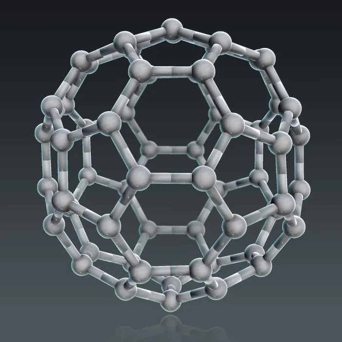 Framed Print : Buckminsterfullerene, Molecular Model