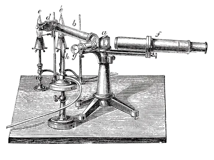 Framed Print : Bunsen-Kirchhoff Spectroscopic Apparatus, 1869 Framed Print : Bunsen-Kirchhoff Spectroscopic Apparatus, 1869