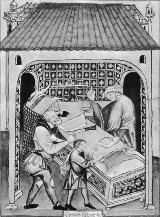Framed Print : Butcher, Medieval Tradesman Framed Print : Butcher, Medieval Tradesman