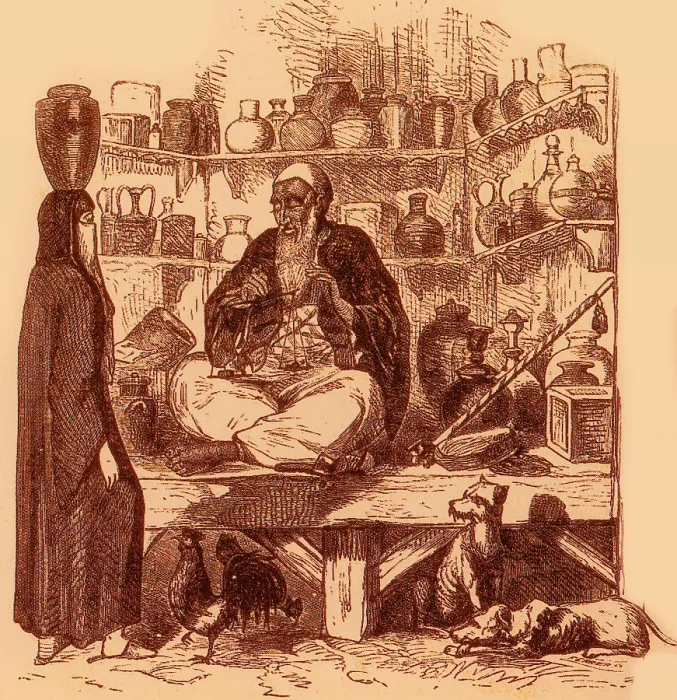 Framed Print : A Cairo street trader displays his wares Framed Print : A Cairo street trader displays his wares
