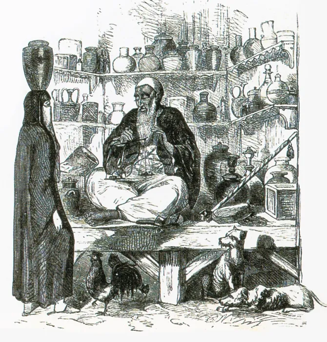 Framed Print : A Cairo street trader displays his wares Framed Print : A Cairo street trader displays his wares