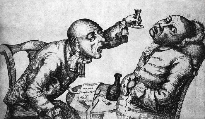 Framed Print : Caricature of Two Alcoholics, 1773 Framed Print : Caricature of Two Alcoholics, 1773