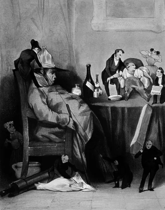 Framed Print : Caricature of Hypochondriac, 1833 Framed Print : Caricature of Hypochondriac, 1833