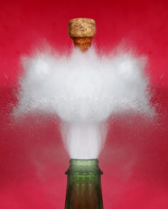 Framed Print : Champagne Cork Popping