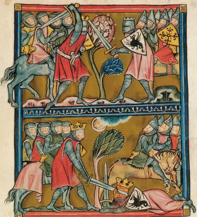 Framed Print : Charlemagne Kills Baligant, 788