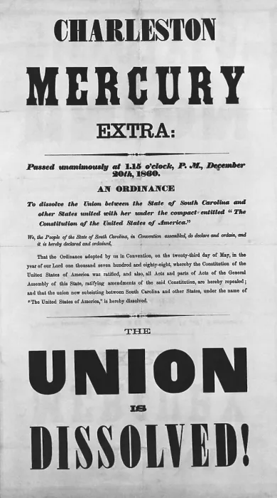 Framed Print : Charleston Mercury: Union Dissolved! Framed Print : Charleston Mercury: Union Dissolved!