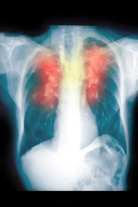 Framed Print : Chest x-ray showing silicosis Framed Print : Chest x-ray showing silicosis