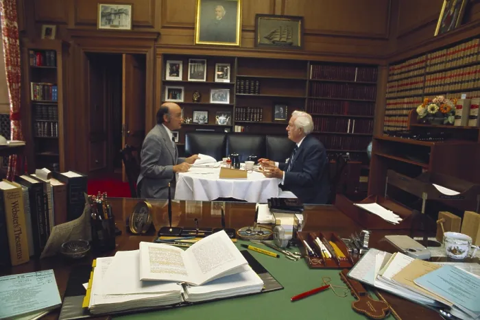 Framed Print : Chief Justice Warren Burger in His Chambers, 1977 Framed Print : Chief Justice Warren Burger in His Chambers, 1977